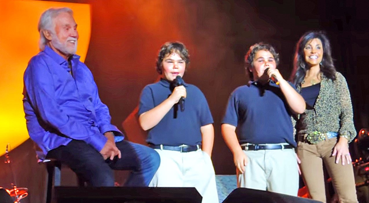 Kenny Rogers Watches With Pride As His Twin Boys Join Him On Stage For